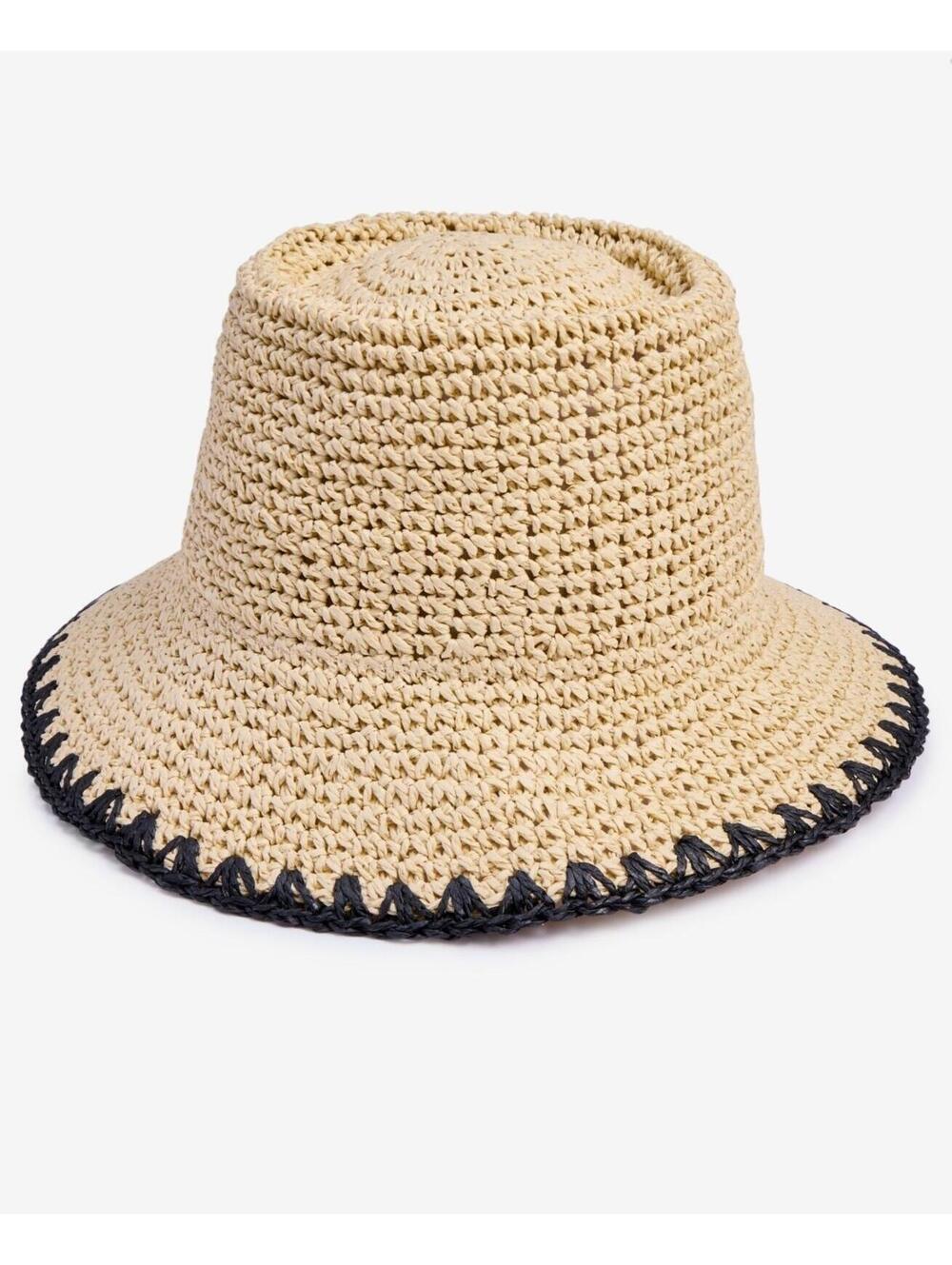 58$ I.N.C. International Concepts Crochet Bucket Hat Whipstitch Trim Size One